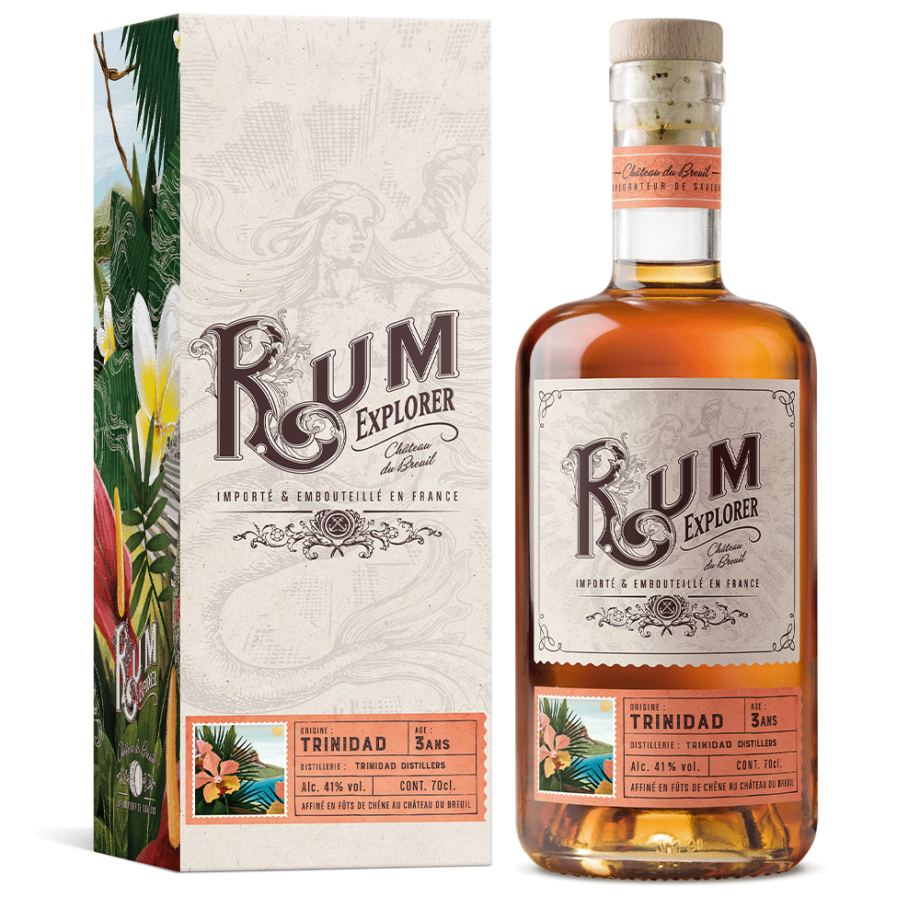 Bouteille avec son étui Rhum Trinidad Rum Explorer 3 ans d'âge