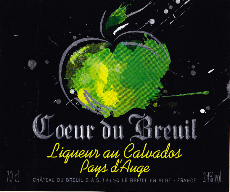 Etiquette Liqueur au Calvados Coeur du Breuil Château du Breuil