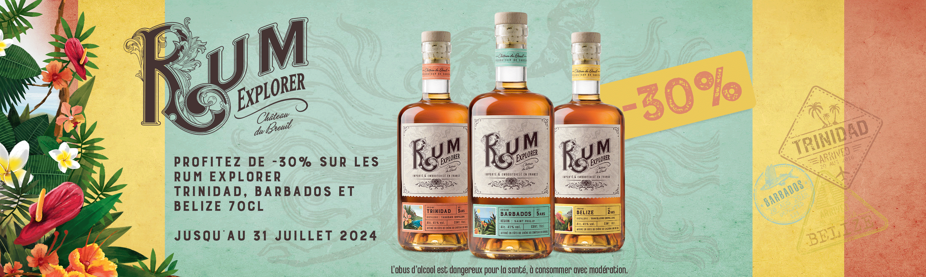Promotions Rum Explorer - -30% sur Trinidad, Barbados et Belize