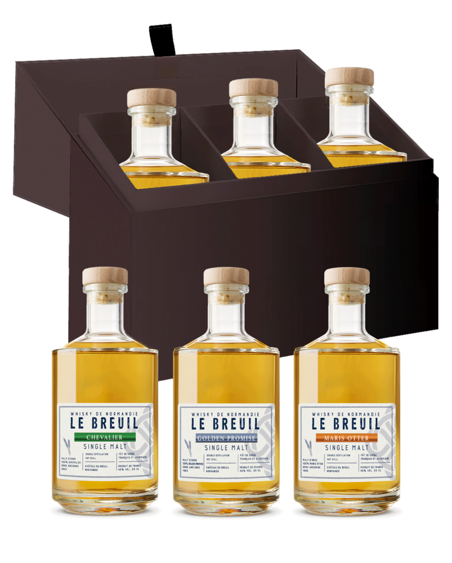 Coffret de Whisky - 3 orges anciennes - Whisky Le Breuil Normand 3x20 cl