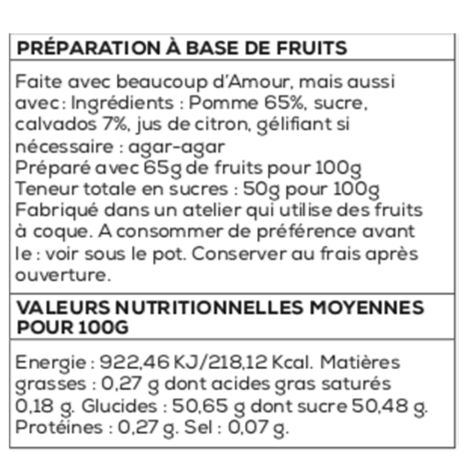 Confiture Pomme Calvados - Confiture et compagnie